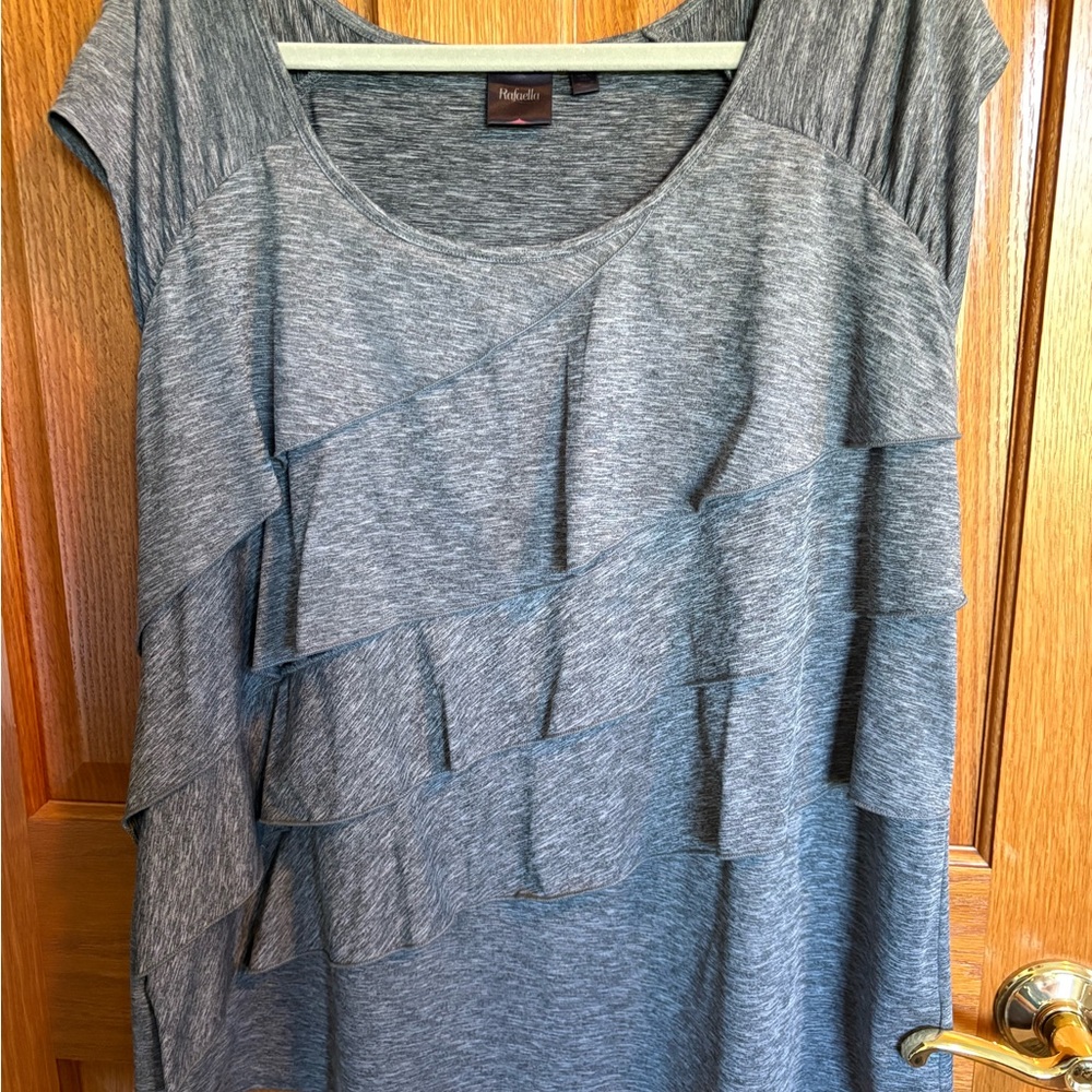 Rafaella Charcoal Ruffle Blouse